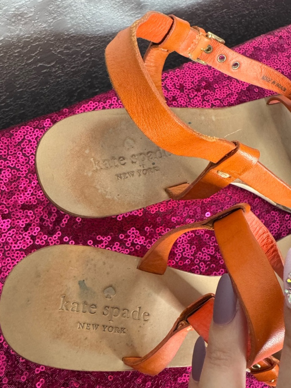 kate spade Tan Leather Strappy Wedge Sandals - Picture 3 of 12